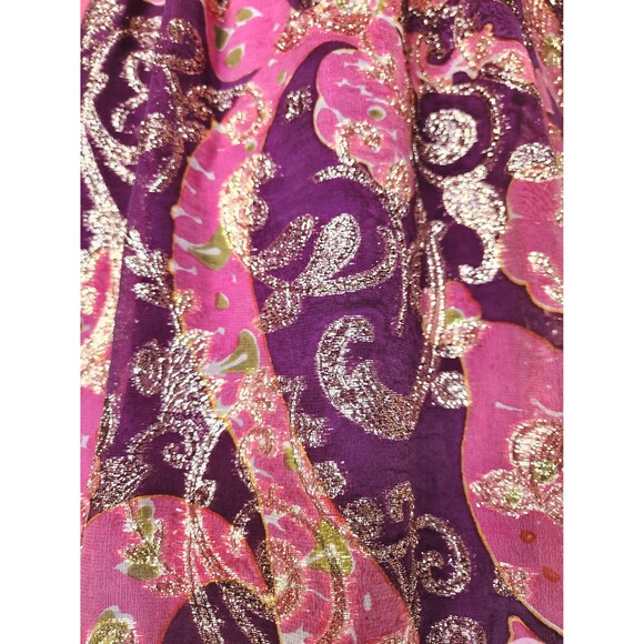 Oscar De La Renta Dress Metallic Dress - Colorful Dress - Floral Bright Dress XS - Picture 8 of 10